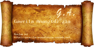 Gavrila Anasztázia névjegykártya